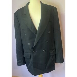 Men's Andre Villard Black Blazer Jacket Suit Coat Size 40 Regular 100% Pure Wool
